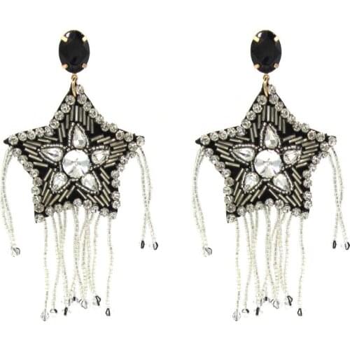 ZA Oorbellen Long Tassel Large Pendant Earrings for Women Dangle Statement Earrings Fashion Jewelry Women Beads Earrings