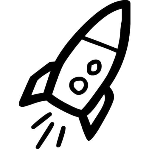 9.5*12.7CM Personalized Aviation Rocket Car Stickers Covering The Body Cartoon Vinyl Decals Black/Silver C7-1147