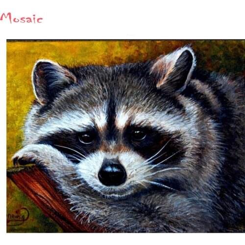Diamond Embroidery sale,Diamond mosaic painting crystal diamond raccoon painting full square/round Diamond painting cross stitch