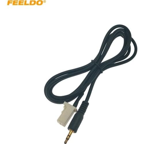 FEELDO Car Aux Line 3.5mm Male Audio MP3 AUX-in 8Pin Adapter For Subaru Forester Audio In-put AUX Connector Cable #HQ6949