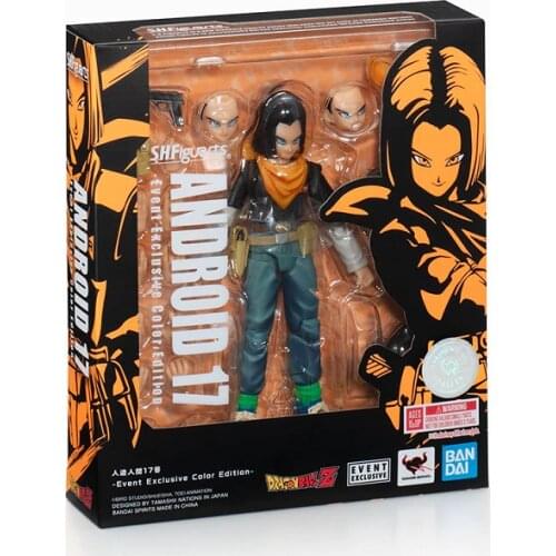 BANDAI S.H.Figuarts DRAGON BALL Original Android 17 Action Collection Model Toy Anime Toys For Kids