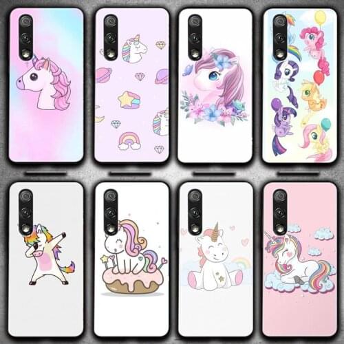 Cute Cartoon Rainbow Unicorn Horse Phone Case For Huawei P20 30 40 Pro Mate 20 30 40 Pro Honor 9x 10 30lite Y62019