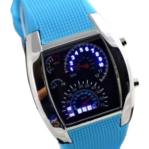 Men Military LED Backlight Digital Quartz Wristwatch Sports Watch Rubber Band Adjustable Brightness A66