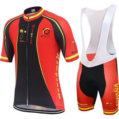 ESPANA Pro Cycling jersey Team Short Sleeve Mens Bike Shirt Road Racing Clothing Clothing Maillot Ciclismo MTB Bike jersey
