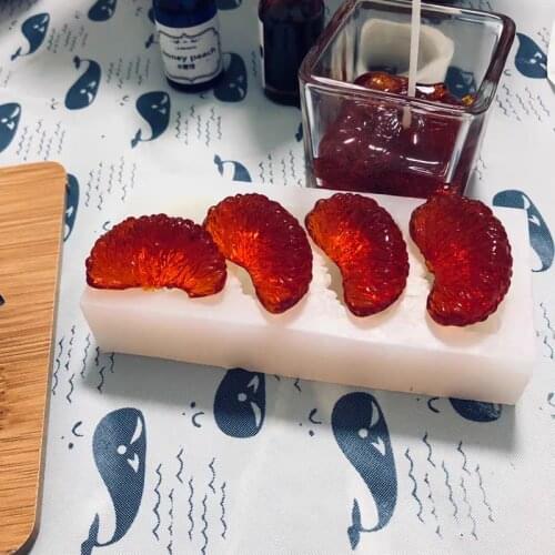 Tangerine Slices Mould Candle Soap Making Orange Petal Candle Silicone Molds Baking DIY Pudding ice cream