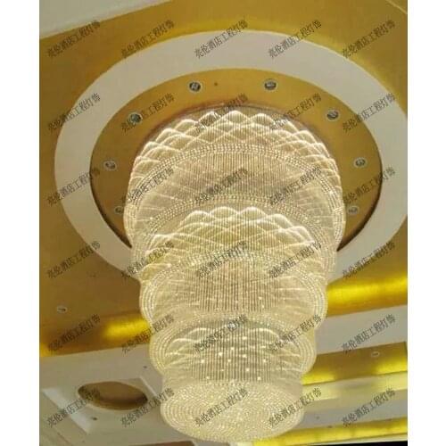 Lobby Crystal Light Sales Department Engineering Lights Duplex Building Chandelier Custom Shaped Crystal Ceiling Light Crystal