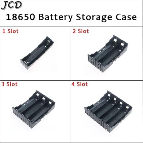 JCD ABS 18650 Power Bank Cases 1X 2X 3X 4X 18650 Battery Holder Storage Box Case 1 2 3 4 Slot Batteries Container With Hard Pin