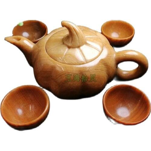 Chinese Natural topaz tea teapot and tea cup A set