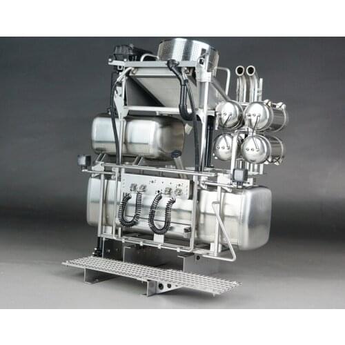 Rc Car Frame Accessories Set Fuel Tank+Gas+Exhaust Pipe+Battery Box+Fan+Pedal For 1/14 Model Truck TAMIYA MAN TGX 8X8 Tractor