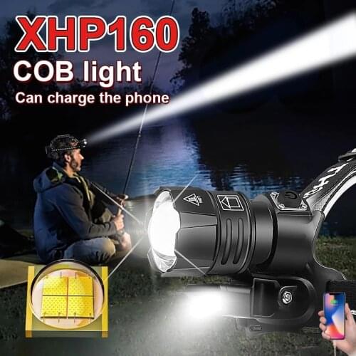 800000LM XHP160 Powerful Led Headlamp Flashlight USB Rechargeable Led Headlight 18650 Fishing Head Lamp Lights Bright Head Torch