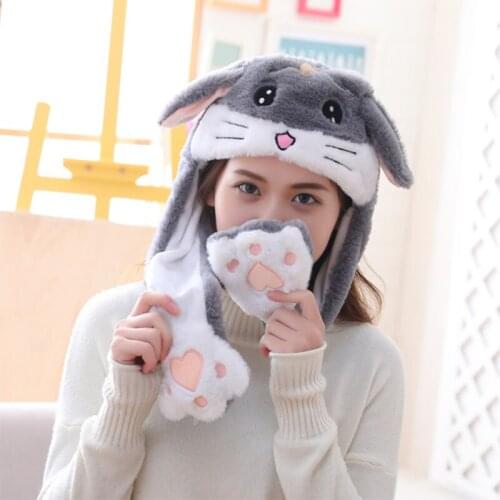 New Funny Air Float Filling Ear Moving Cap Colorful Animals Unicorns Warm Plush Stuffed Toys Gifts