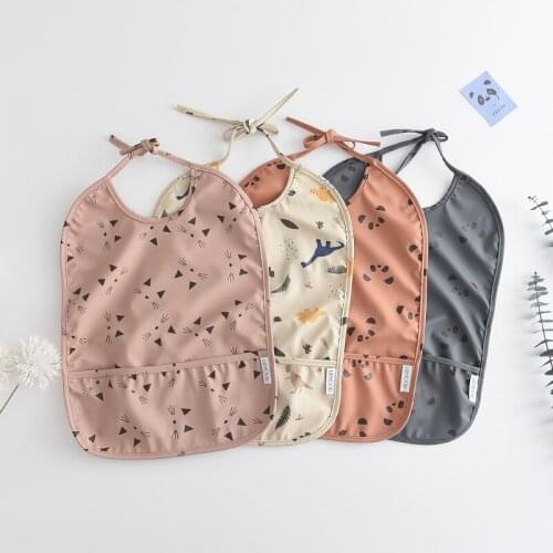 Newborn Baby Cartoon Print Bibs Toddler Unisex Cute Pattern Waterproof Burp Cloths Infant Kids Baby Feeding Accessories