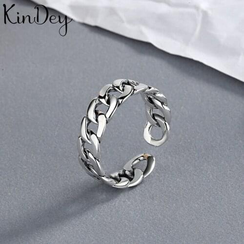 Wholesale Antique Silver Color Hollow Chains Rings For Women Statement Jewelry Finger Ring anillos mujer bijoux