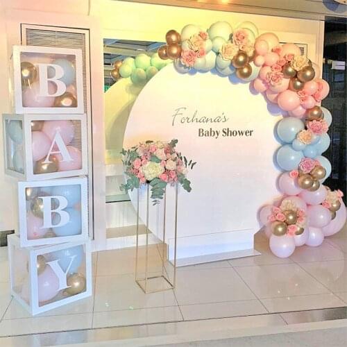 White/Pink/Gold Balloon Box Ballon Stand Holder Column Birthday Party Decoration Adult Baby Shower Decoration Globos Accessories