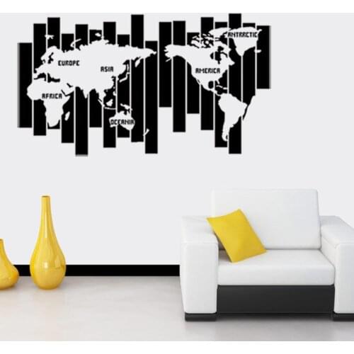 Promotion Word Map Wall Stickers Creative Art Mural Sticker Home Decal Removable Bedroom Decoration for Wall Pattern 3515