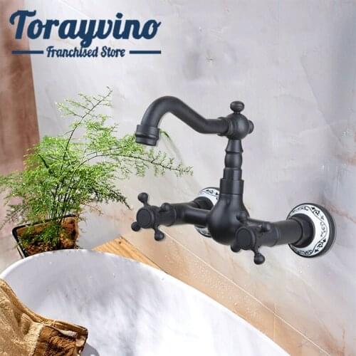 Bathroom sink Swivel Spout faucet Vessel Vanity Bathtub Torneira Wall Mount Oil Rubbed Black Bronze Basin Sink Tap Mixer Faucet