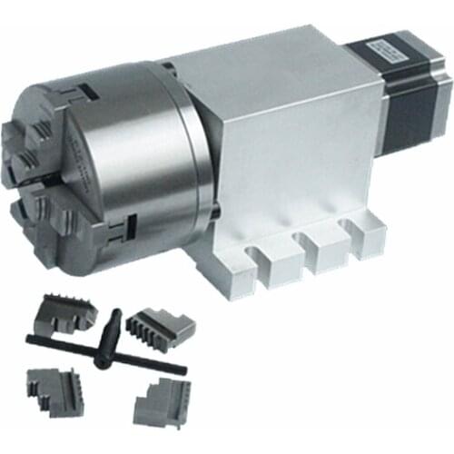 Harmonic Drive Reducer 3 4 Jaw 80mm 100mm Chuck CNC 4th Axis Rotary Axis Speed Reducing Ratio 50 for Milling Machine