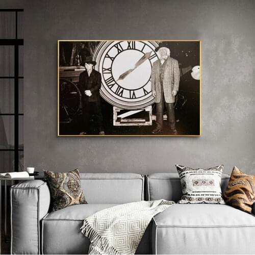 Retro Back To The Future Poster Bell Tower Canvas Print Painting Wall Art Movie Stills Pictures for Living Room Home Decor