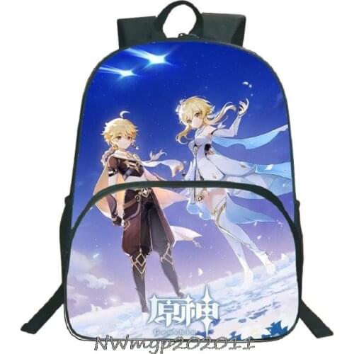 Game Genshin Impact Printing Backpack For Kids Games 16 inch SchoolBags For Girls Boys Children kindergarten School Backpack