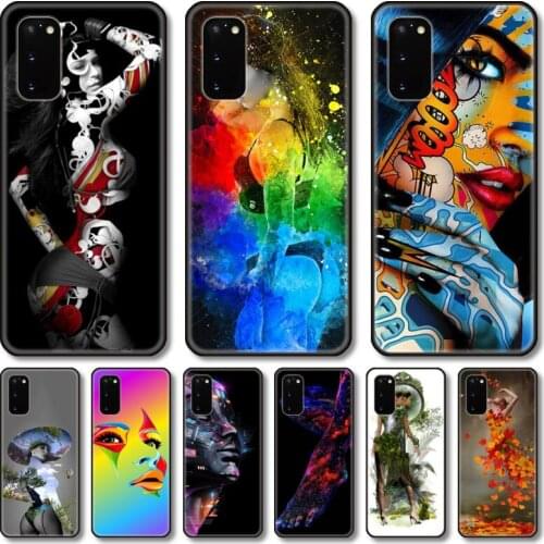 Sexy girl Phone Case For Samsung Galaxy Note S21 20 10 9 E Lite UW Ultra 5G PRO Black Shell Cover