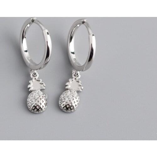 925 Sterling Silver Pineapple Stud Earring For Women Girls Party Jewelry Pendientes Accessories eh1136