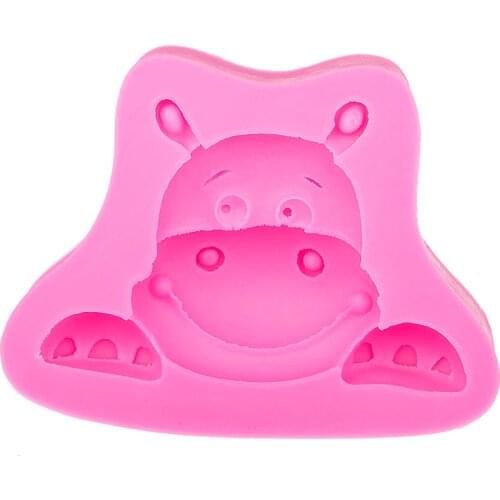 DIY tools Silicone Mold animals chocolate cake tools hippo cookies molds Candle handmade soap mold T0495
