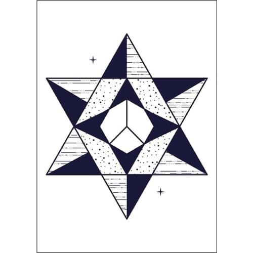 Temporary Tattoo Sticker Totem Star Cross Triangle Geometric Pattern Waterproof Fake Body Art Tatoo for Kids Girl Boy Man Woman