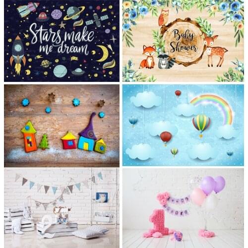 Children Birthday Photography Backdrops 1st Baby Shower Newborn Portrait Photo Background Party Studio Photocalls 21519 HT-06