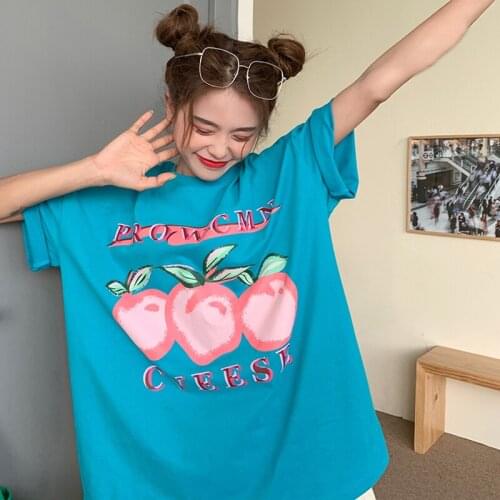 Short-Sleeved T-Shirt Women Summer 2021 New Korean Style Loose Japanese Cute Printed Ins Top
