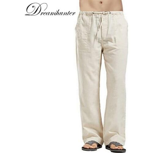 Women Cotton Linen pockets Casual trousers Summer Straight Full Length Harem Pants Elastic Waist Turnip Pantalons Femme S-5XL