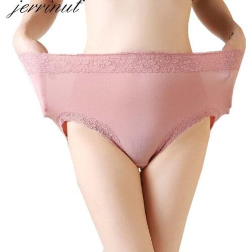 Jerrinut Cotton Panty For Women Underwear Lingerie Sexy Lace Briefs High Waist Pants Soft Panty Breathable Female Intimates
