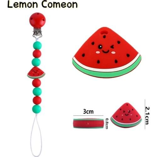 1/5Pcs BPA Free Food Grade Silicone Teethers Watermelon Children Molar Toy Pacifier Chain Soothing Emotions During Baby Teething
