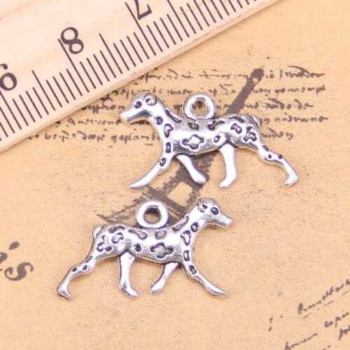 20pcs Charms dog dalmatians 13x25mm Antique Pendants,Vintage Tibetan Silver Jewelry,DIY for bracelet necklace