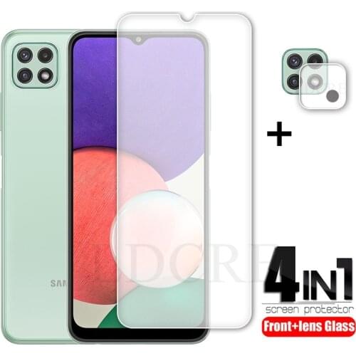 2Pcs For Samsung Galaxy A22 5G Glass Tempered Clear Glass for Samsung Galaxy A22 5G Camera Glass Lens film For Galaxy A22 A22 5G