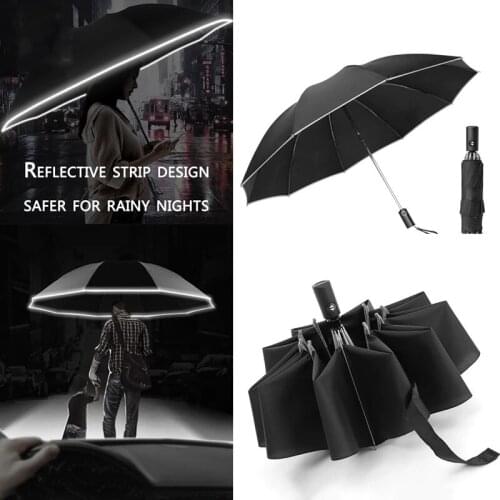 UV Folding Automatic Umbrella Rain Wind Resistant Trip Sun Umbrellas Portable Reverse Umbrella for Ecological