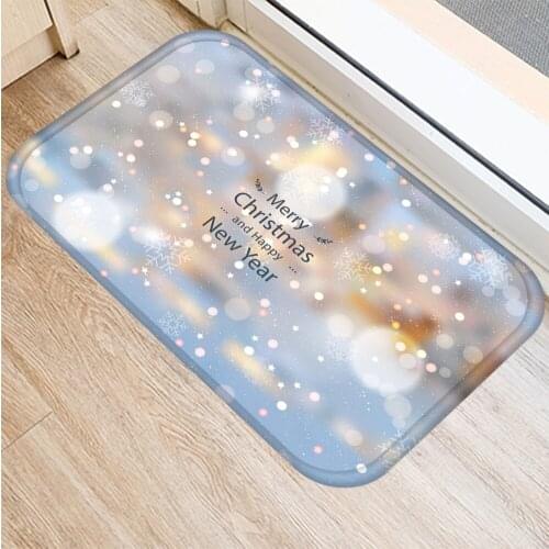 40x60cm Cute Christmas Diy Print Floor Mat Bathroom Ground Mat Slip Door Bath Pad Rug Living Room Kitchen Carpet Home Decor