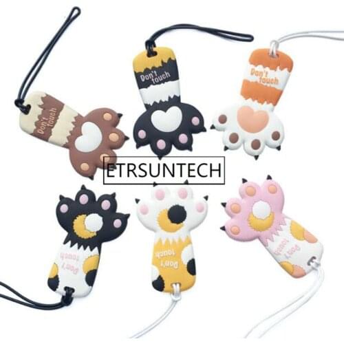 80pcs Cartoon Animal Cat Claw Luggage Tags Suitcase Portable Silica Gel Holder Wedding Birthday Party Favor Gift