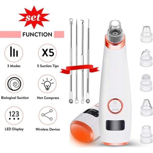 Nose Blackhead Remover Vacuum Hot Compress Acne Cleaner For Remove Pimple Skin Tag Facial Cleansing Machine Skin Care Tools