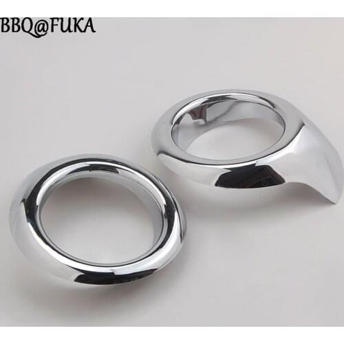 BBQ@FUKA 1 Pair Chrome Front Fog light Lamp Cover Frame Trim Clip Decoration Fit For EcoSport 2013-2015 Car-Styling
