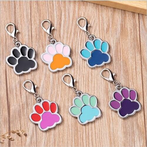 Pet Tags Mix Colors Dog Paw Shaped Tags 600 Pcs/ Lot 30*26mm Pet ID Tags DIY Dog Name Tags Free Shipping Pet Pendant