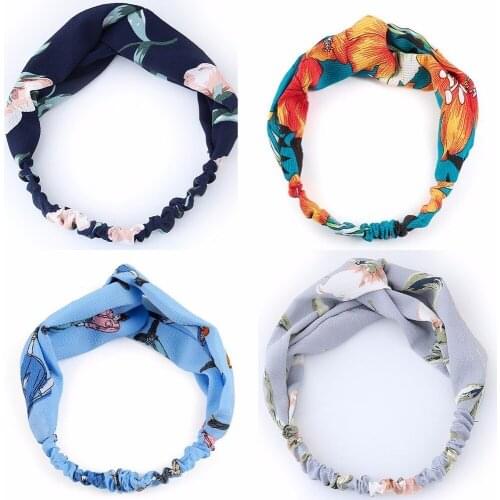 Bohemian Print Headband for Women Cross Turban Bandage HairBands Women Girls Elastic Hairbands Hair Ornament Holder Hair Bands