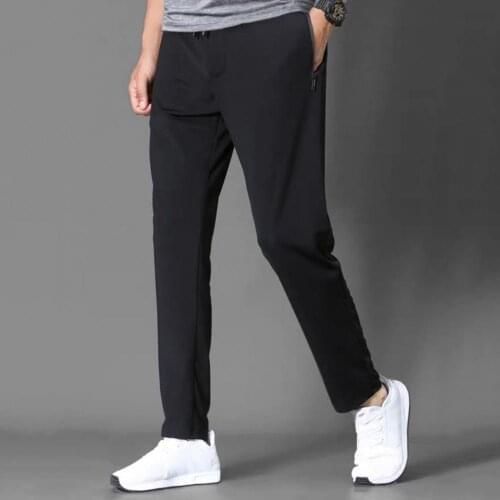 Casual Men Pants Slim Comfortable Skinny Polyester Fiber Mesh Design Trousers for Daily Wear