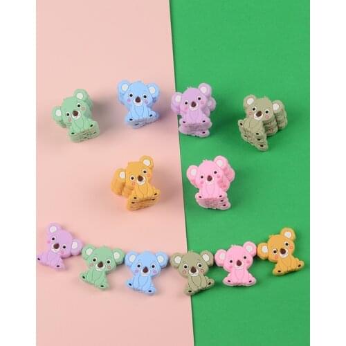 1Pcs DIY Beads Mini Cartoon Animal Beads Chewable Teething Beads for Nipple Holder BPA Baby Silicone Pacifier Clips Chain
