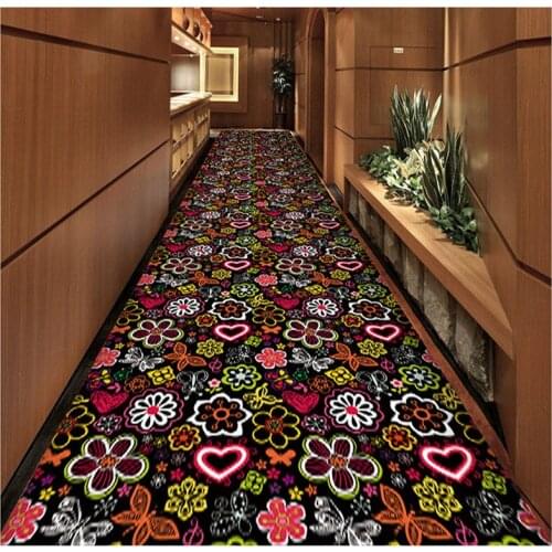 Colour 3D Printing Garden Flower Hallway Carpets for Living Room Bedroom decor Area Rug Hotel Stairs Kitchen Anti-Slip Floor Mat