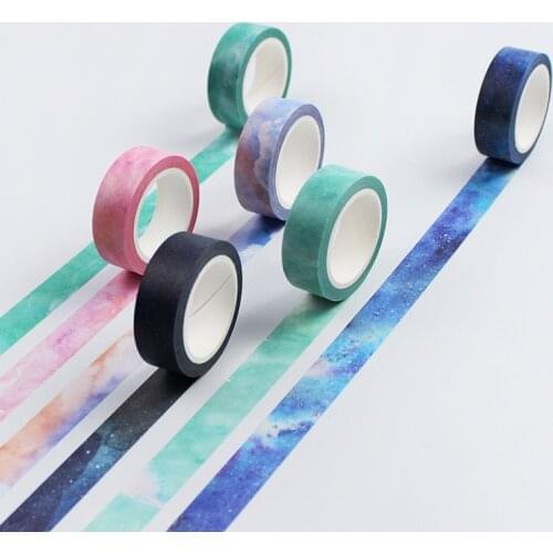 1PCs Galaxy Painting Washi Tape Masking Washi Tape Decorative Adhesive Tape Decora Diy Scrapbooking Sticker Label Stationery