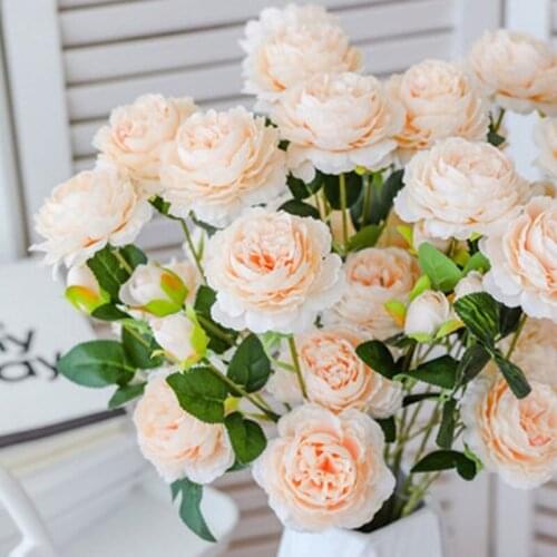 European 3 peony imitation flowers creative home wedding photography decoration fake flowers three peony