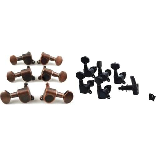 Hot AD-6Pcs Sealed Guitar String Tuning Pegs Tuners with Vintage Style Copper Guitar Tuning Pegs Tuners Machine Head 3L+3R