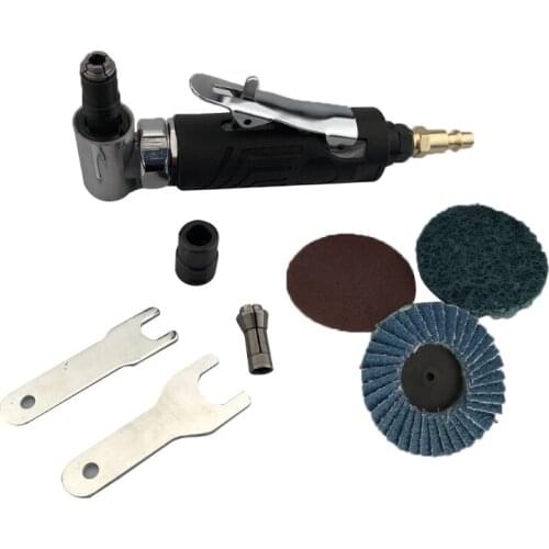 K1KA Pneumatic Polishing Carving Tool Kit Industrial 90° Air Straight Grinder Compact Wind Grinder Descaling Machine 1/4 Inch