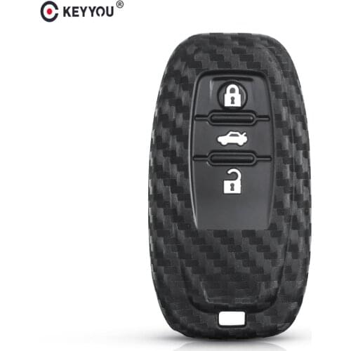 KEYYOU 10pcs For Audi B6 B7 B8 A4 A5 A6 A7 A8 Q5 Q7 R8 TT S5 S6 S7 S8 Carbon Fiber Silicone Key Case Cover Fob 3BT Car Key Bag