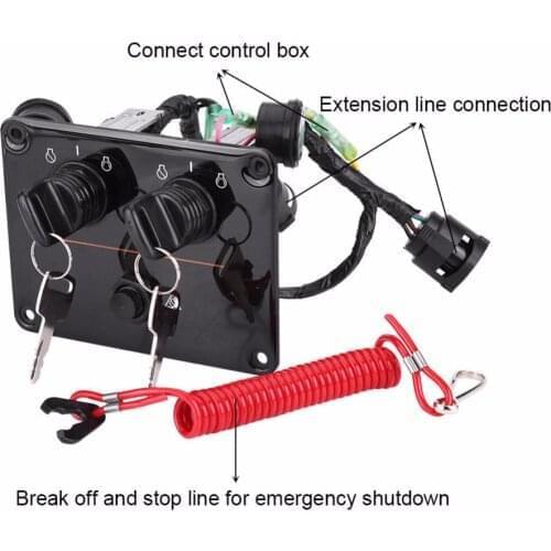Dual Engine Key Switch Panel Set for Yamaha Outboard Engine 6K1-82570-04/6K1-82570-10/6K1-82570-08/6K1-82570-12